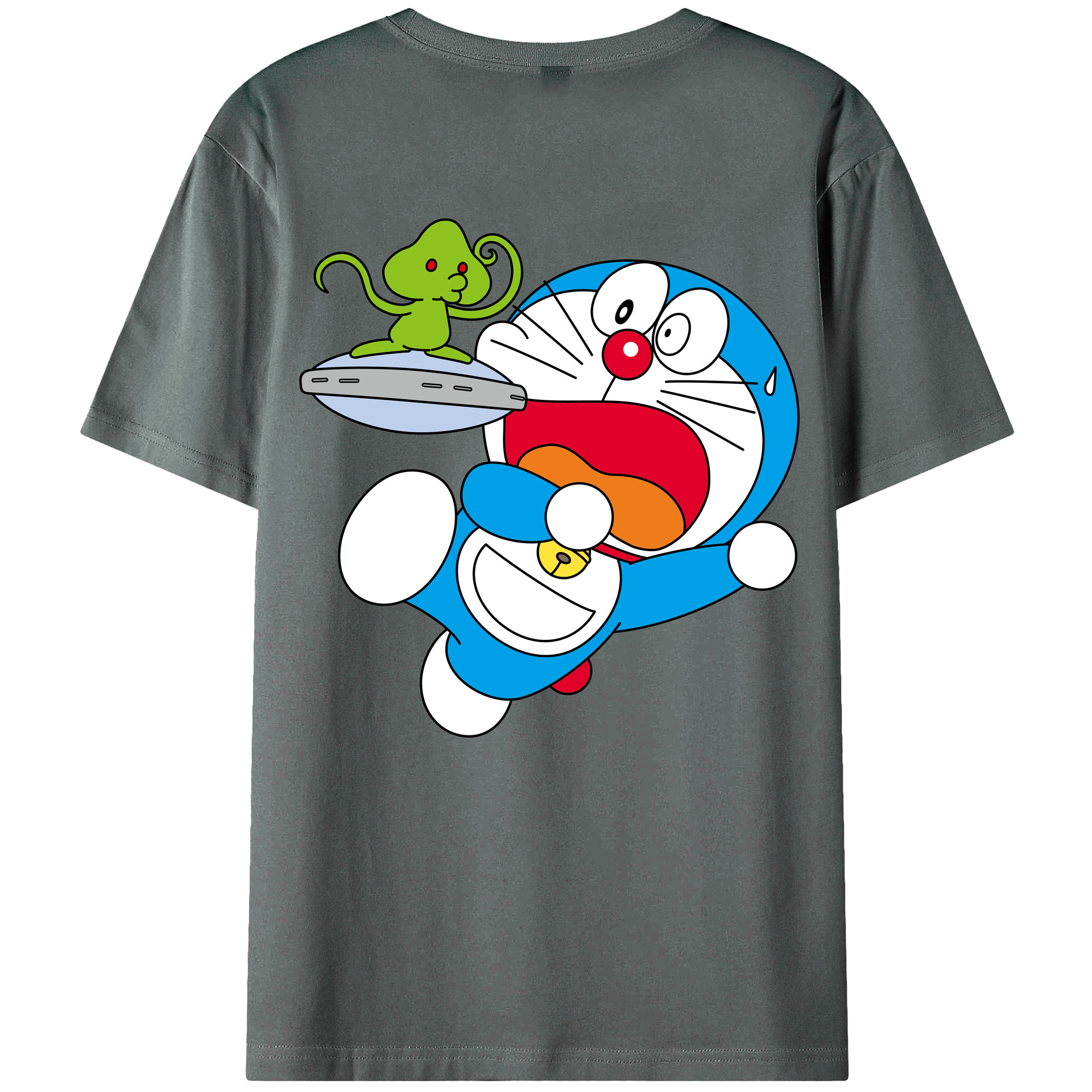（画像用） ドラえもん Doraemon 綿100％ メンズ半袖Tシャツ（バックプリント） 通気性
